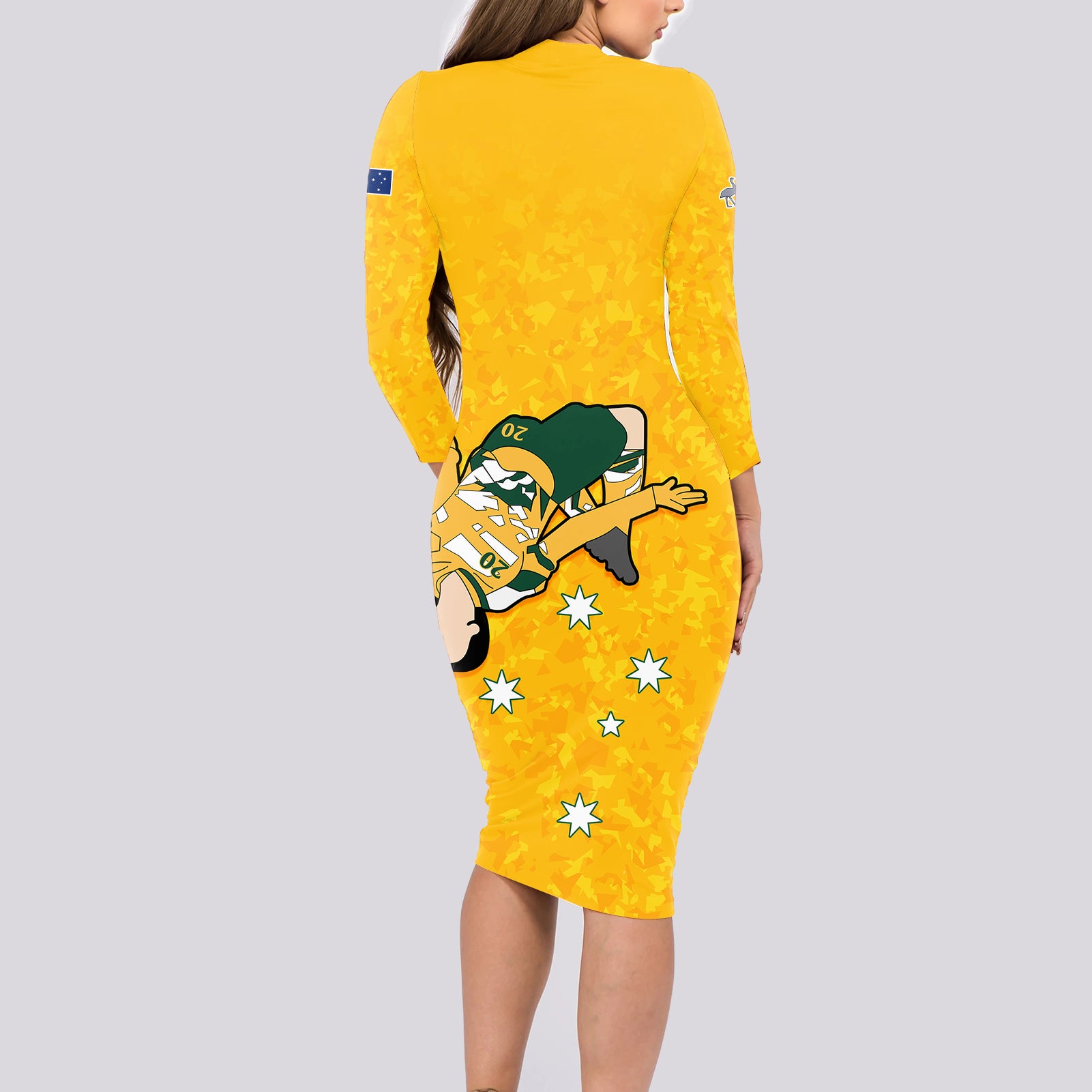 sam-kerr-matildas-long-sleeve-bodycon-dress-australia-soccer-go-world-cup-2023