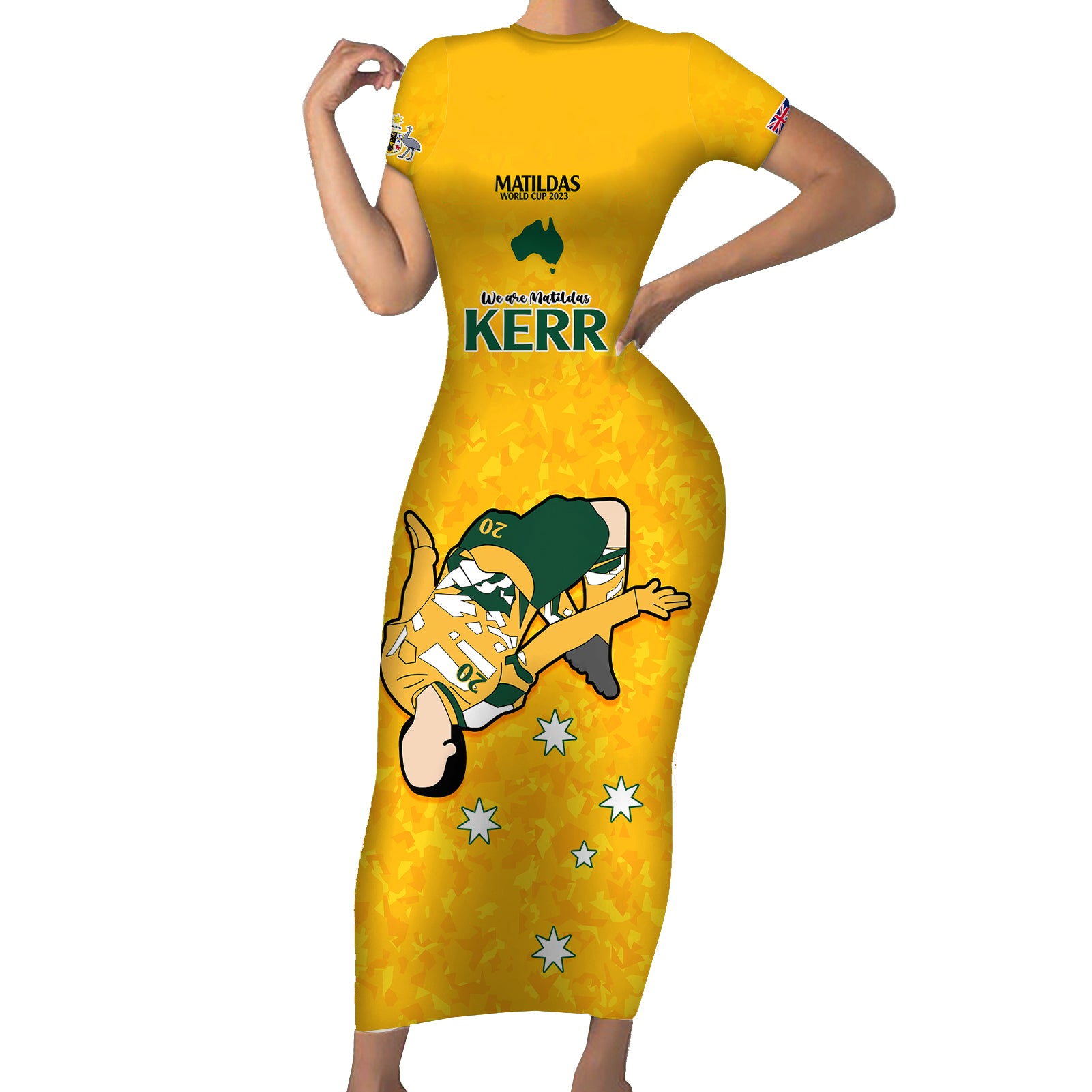 sam-kerr-matildas-short-sleeve-bodycon-dress-australia-soccer-go-world-cup-2023