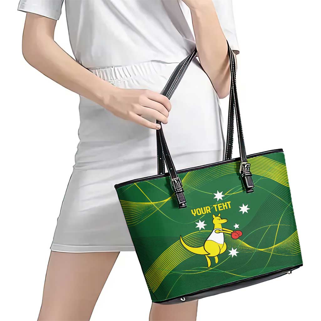 Personalised Australia Go Paris 2024 Leather Tote Bag National Color Ver1