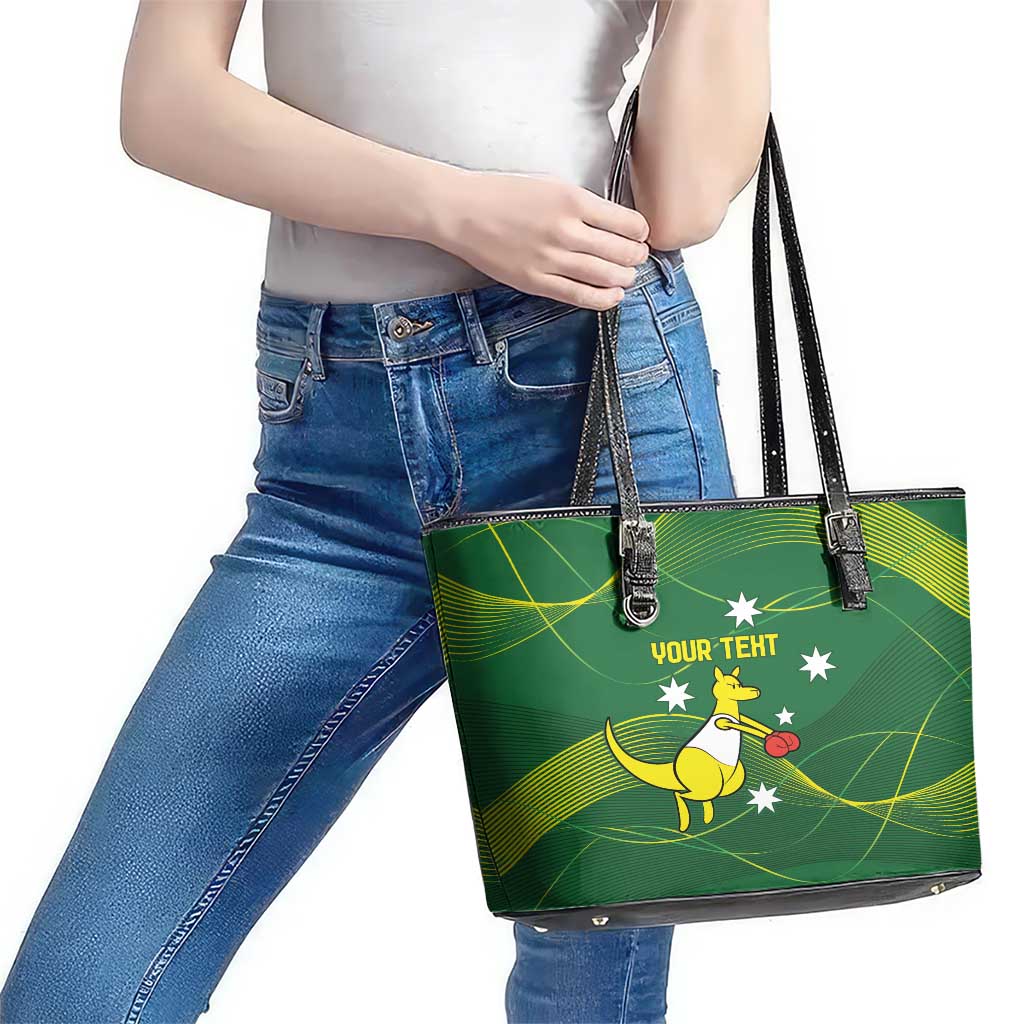 Personalised Australia Go Paris 2024 Leather Tote Bag National Color Ver1