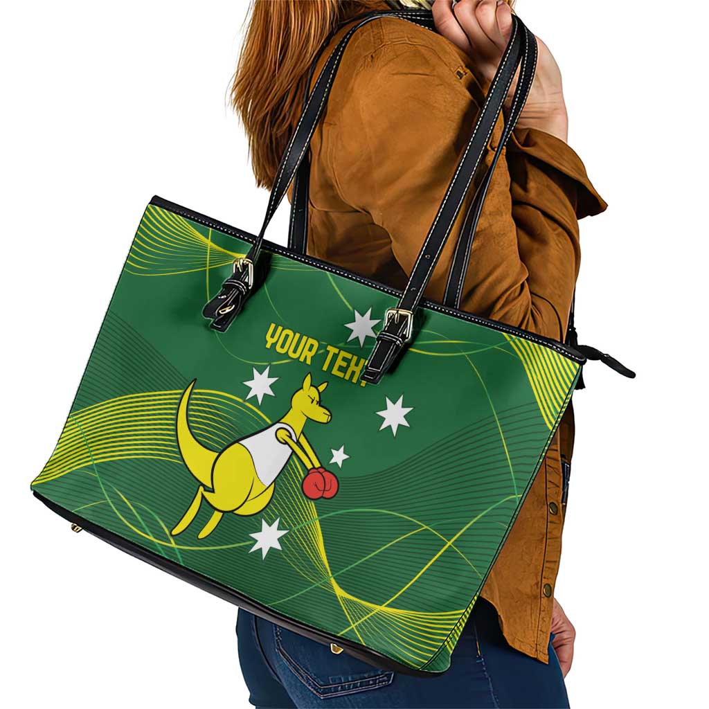 Personalised Australia Go Paris 2024 Leather Tote Bag National Color Ver1