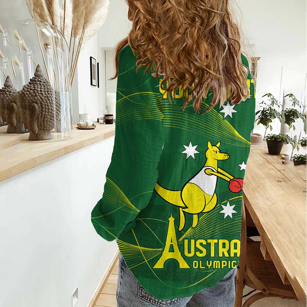 Personalised Australia Go Paris 2024 Women Casual Shirt National Color Ver1