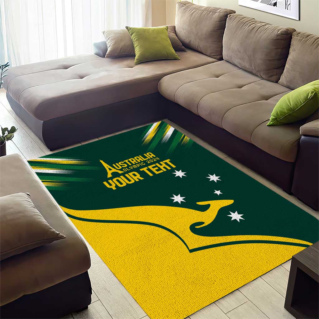 Personalised Australia Go Paris 2024 Area Rug National Color Ver2