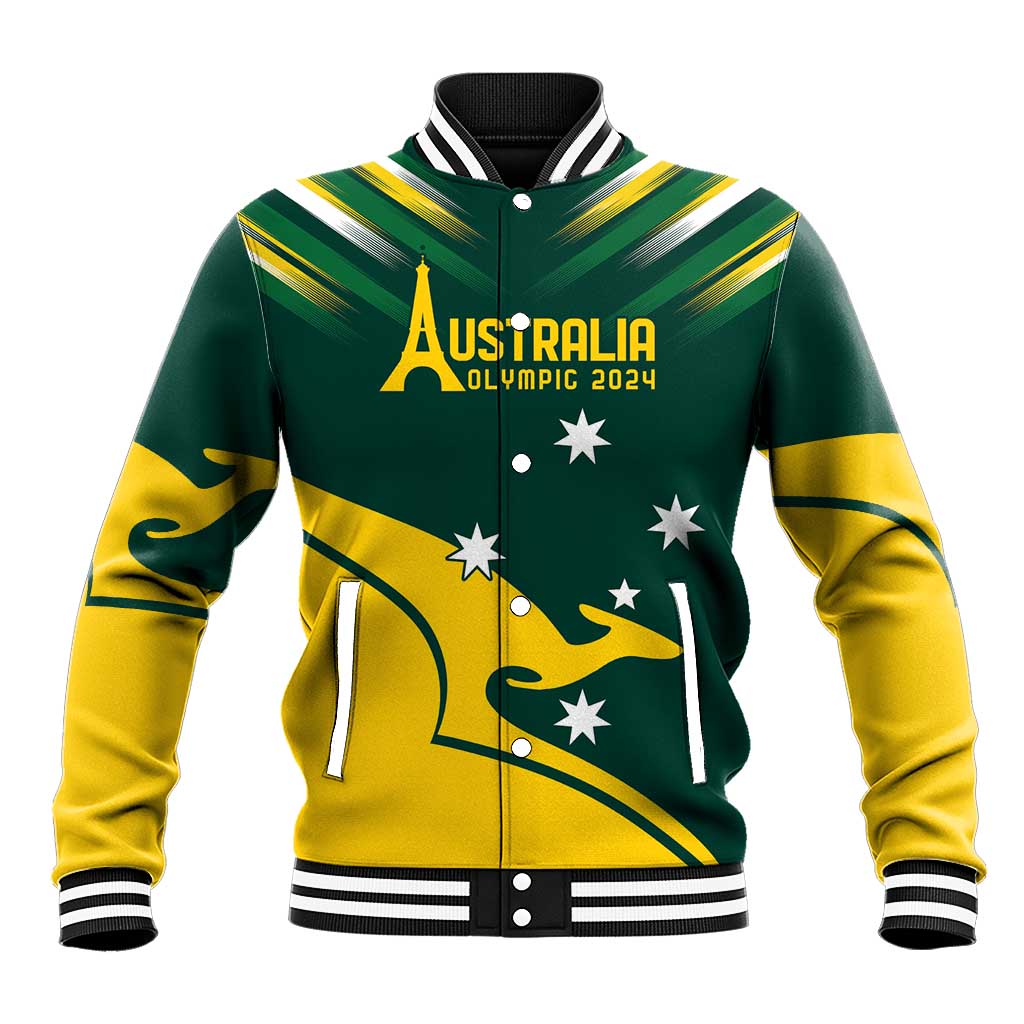 Personalised Australia Go Paris 2024 Baseball Jacket National Color Ver2