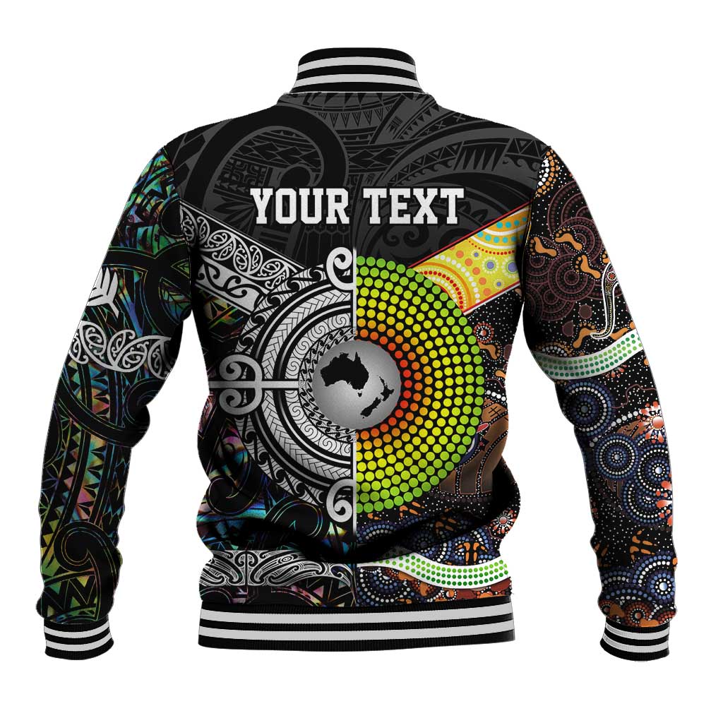 New Zealand and Australia Baseball Jacket Maori Mix Aboriginal Art Style