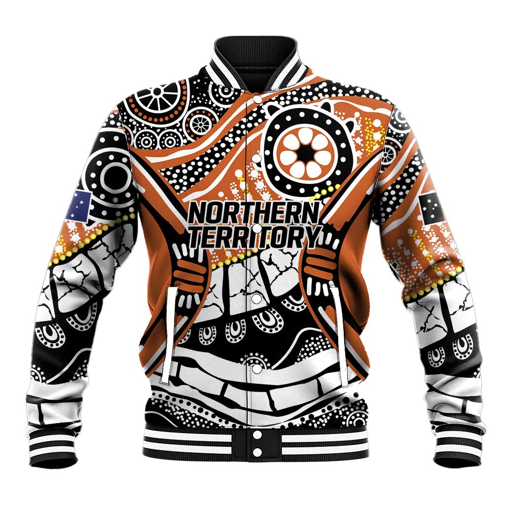 Australian Northern Territory Baseball Jacket Aboriginal with Sturt's Desert Rose