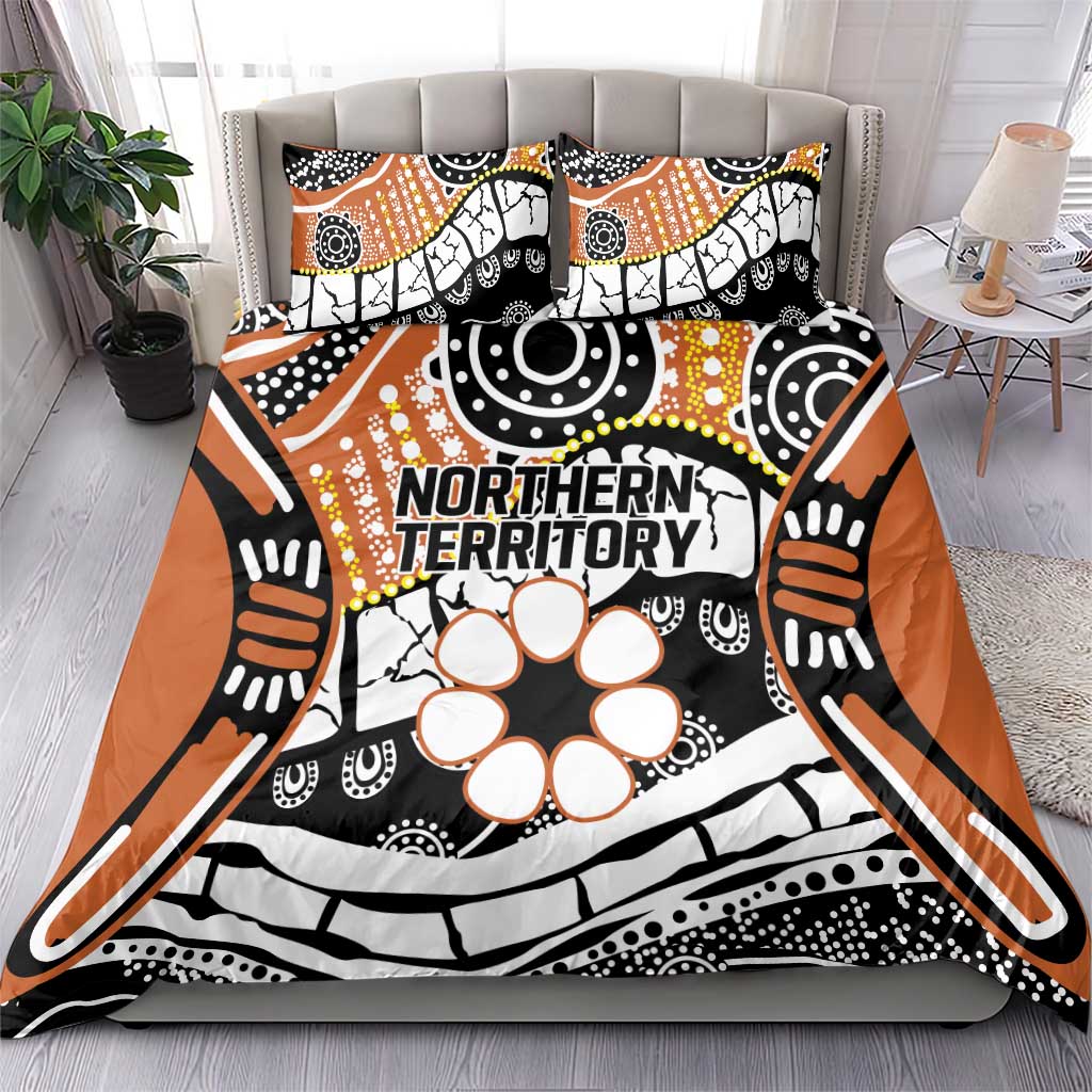 Australian Northern Territory Bedding Set Aboriginal with Sturt's Desert Rose