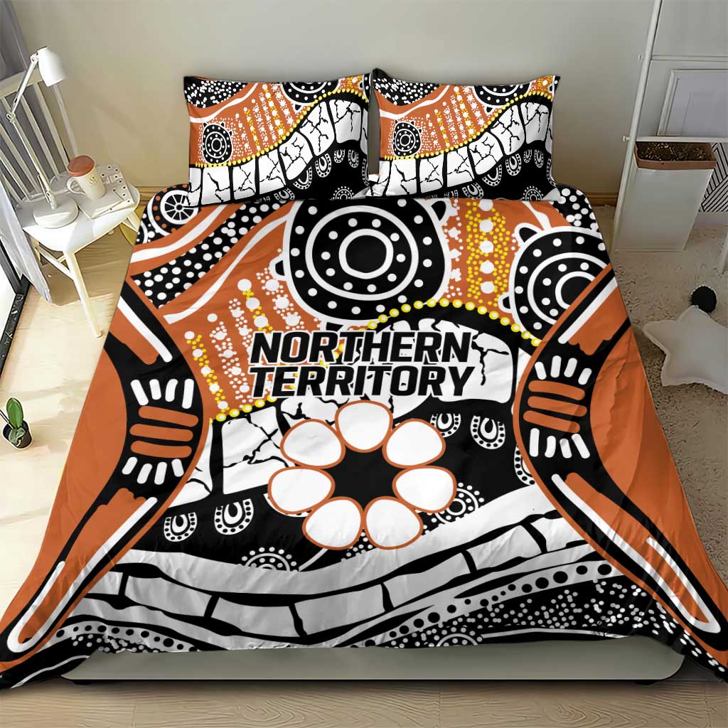 Australian Northern Territory Bedding Set Aboriginal with Sturt's Desert Rose