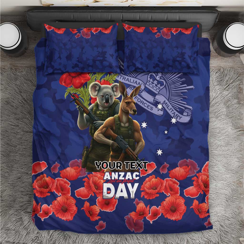 Kangaoo Koala Soldier ANZAC Personalised Bedding Set Aboriginal Dot Painting