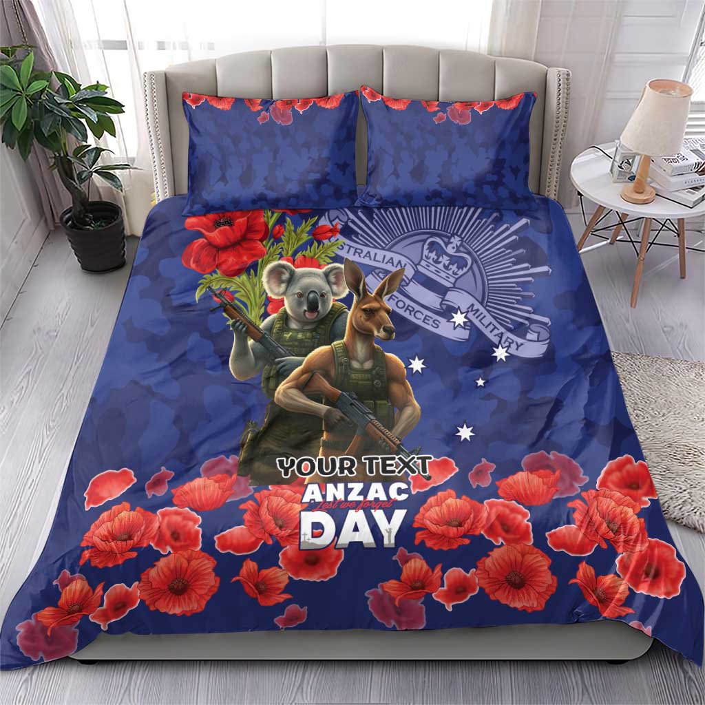 Kangaoo Koala Soldier ANZAC Personalised Bedding Set Aboriginal Dot Painting