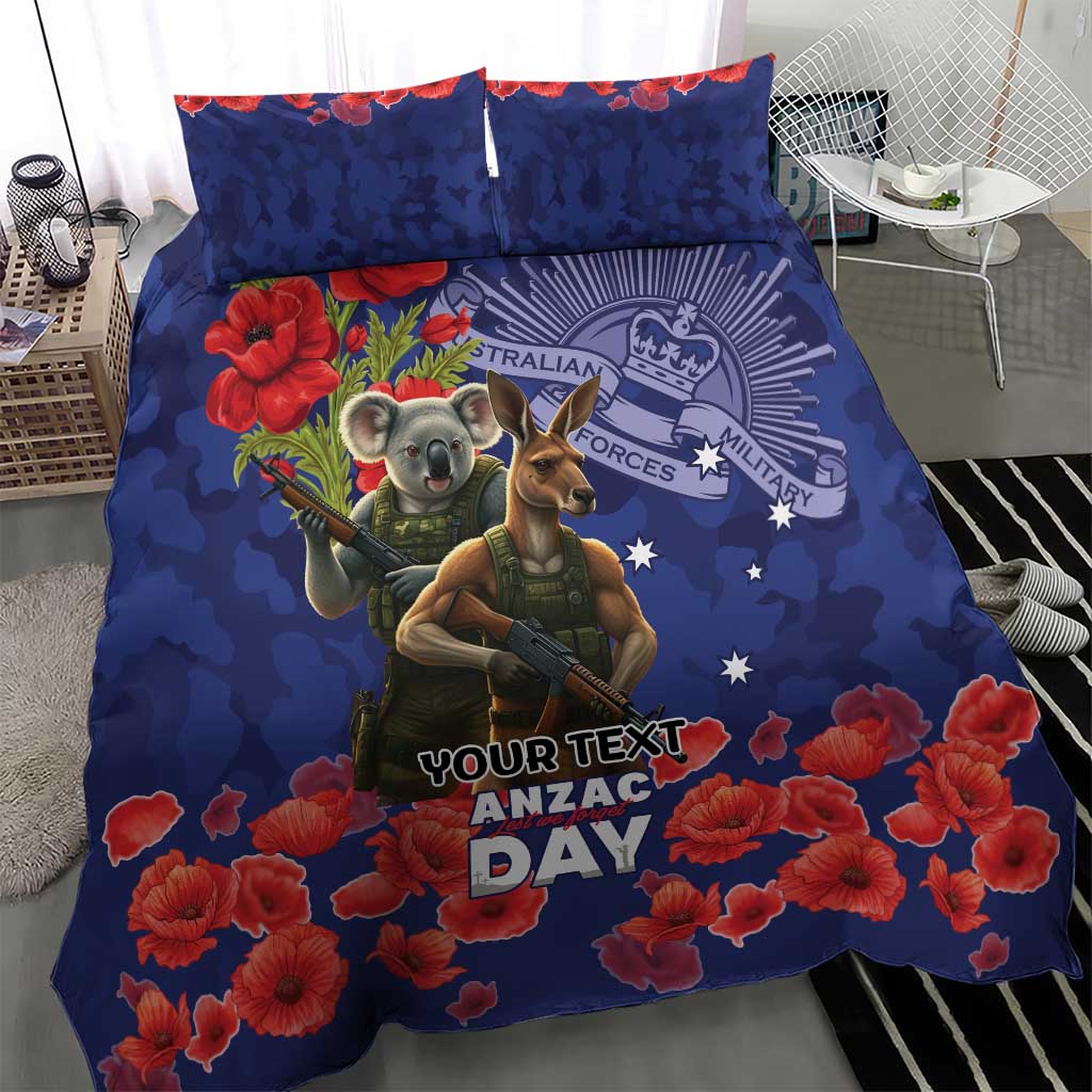 Kangaoo Koala Soldier ANZAC Personalised Bedding Set Aboriginal Dot Painting