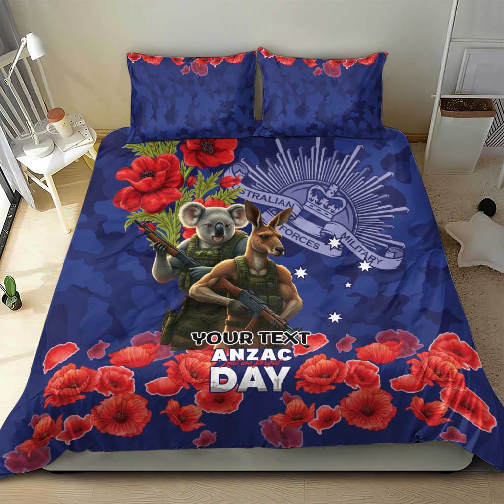 Kangaoo Koala Soldier ANZAC Personalised Bedding Set Aboriginal Dot Painting