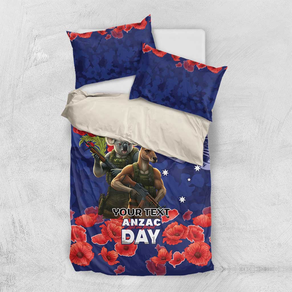 Kangaoo Koala Soldier ANZAC Personalised Bedding Set Aboriginal Dot Painting