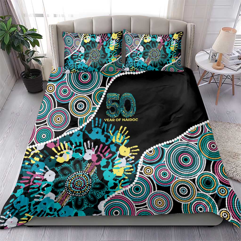 Honouring 50 Year Of NAIDOC Bedding Set Honouring The Next Generation Pastel Aboriginal Art