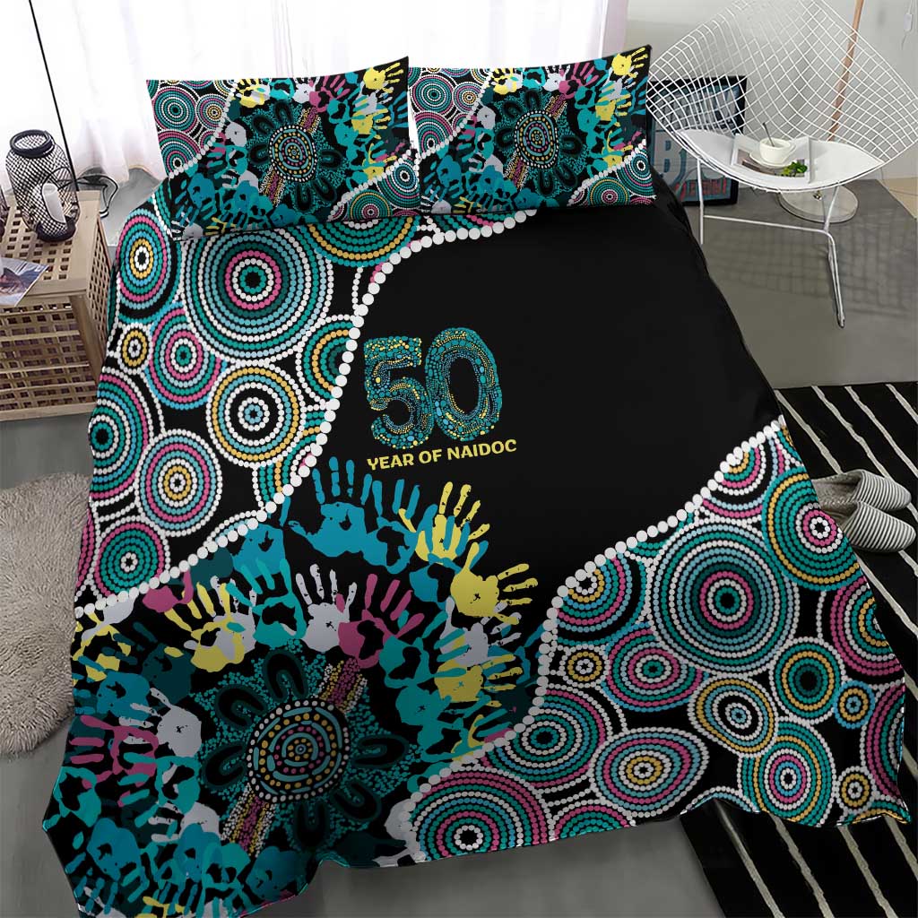 Honouring 50 Year Of NAIDOC Bedding Set Honouring The Next Generation Pastel Aboriginal Art