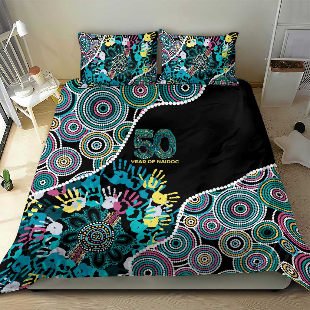 Honouring 50 Year Of NAIDOC Bedding Set Honouring The Next Generation Pastel Aboriginal Art