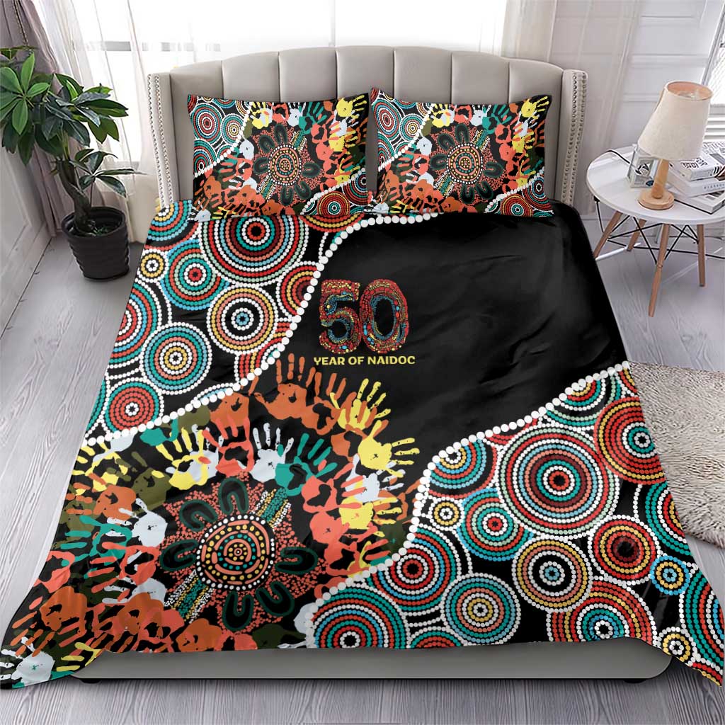 Honouring 50 Year Of NAIDOC Bedding Set Honouring The Next Generation Red Aboriginal Art