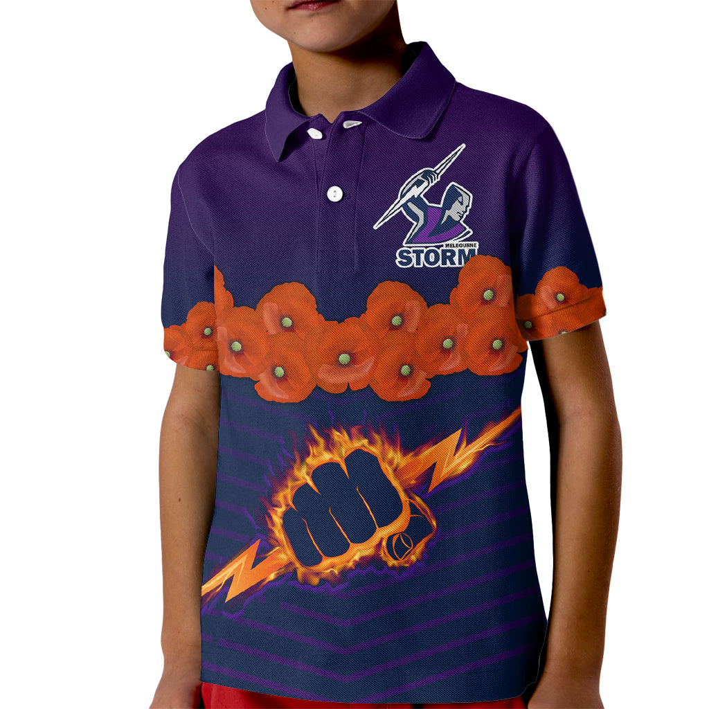 anzac-2023-melbourne-storm-rugby-kid-polo-shirt-poppy-flowers-sporty-style