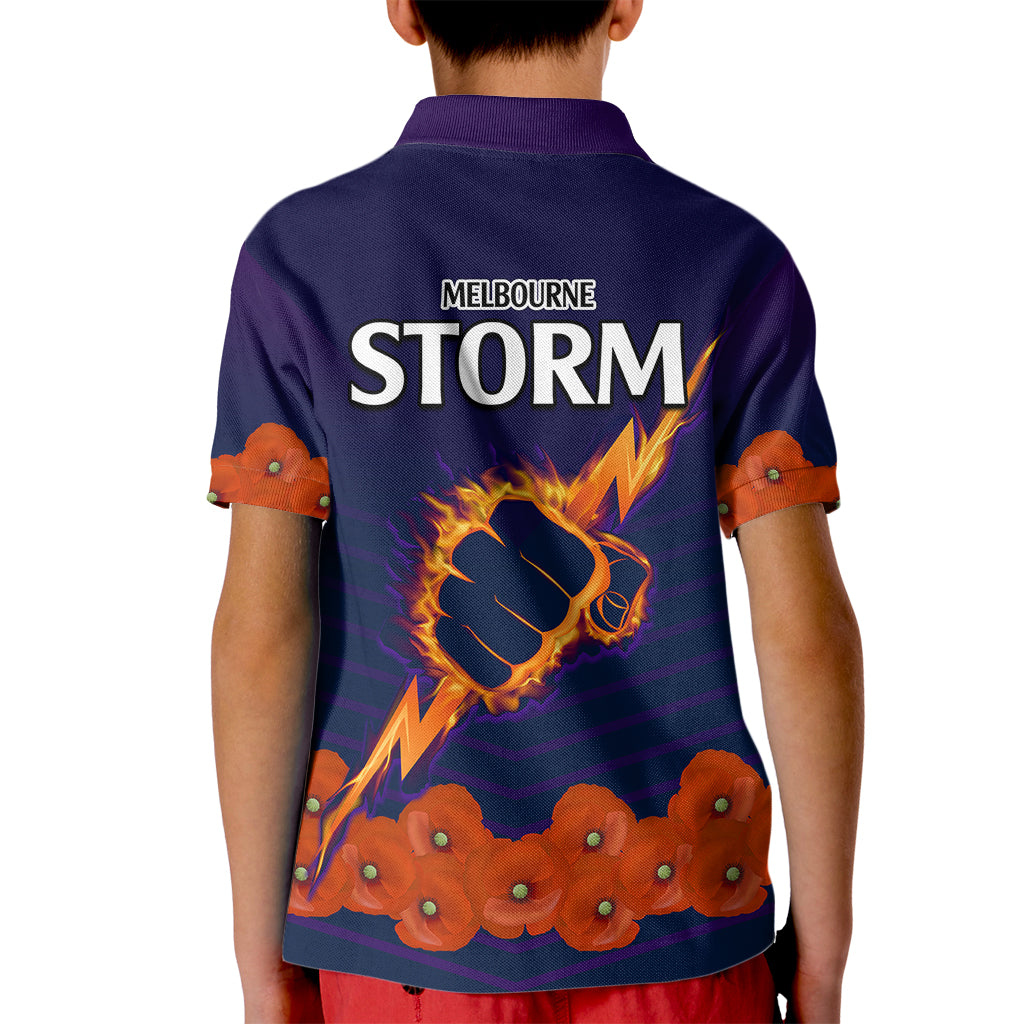 anzac-2023-melbourne-storm-rugby-kid-polo-shirt-poppy-flowers-sporty-style