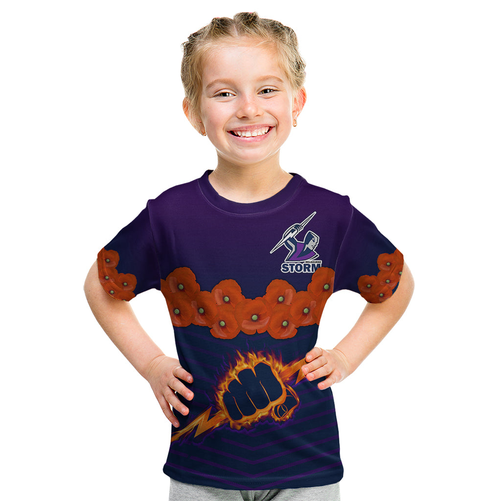 anzac-2023-melbourne-storm-rugby-kid-t-shirt-poppy-flowers-sporty-style