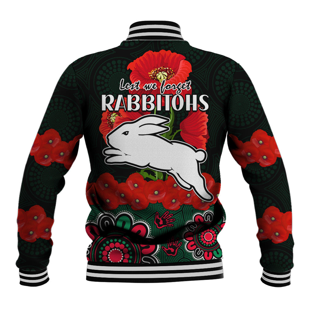 anzac-2023-nrl-rabbitohs-rugby-baseball-jacket-the-bunnies-1908-poppy-flowers-mixed-aboriginal