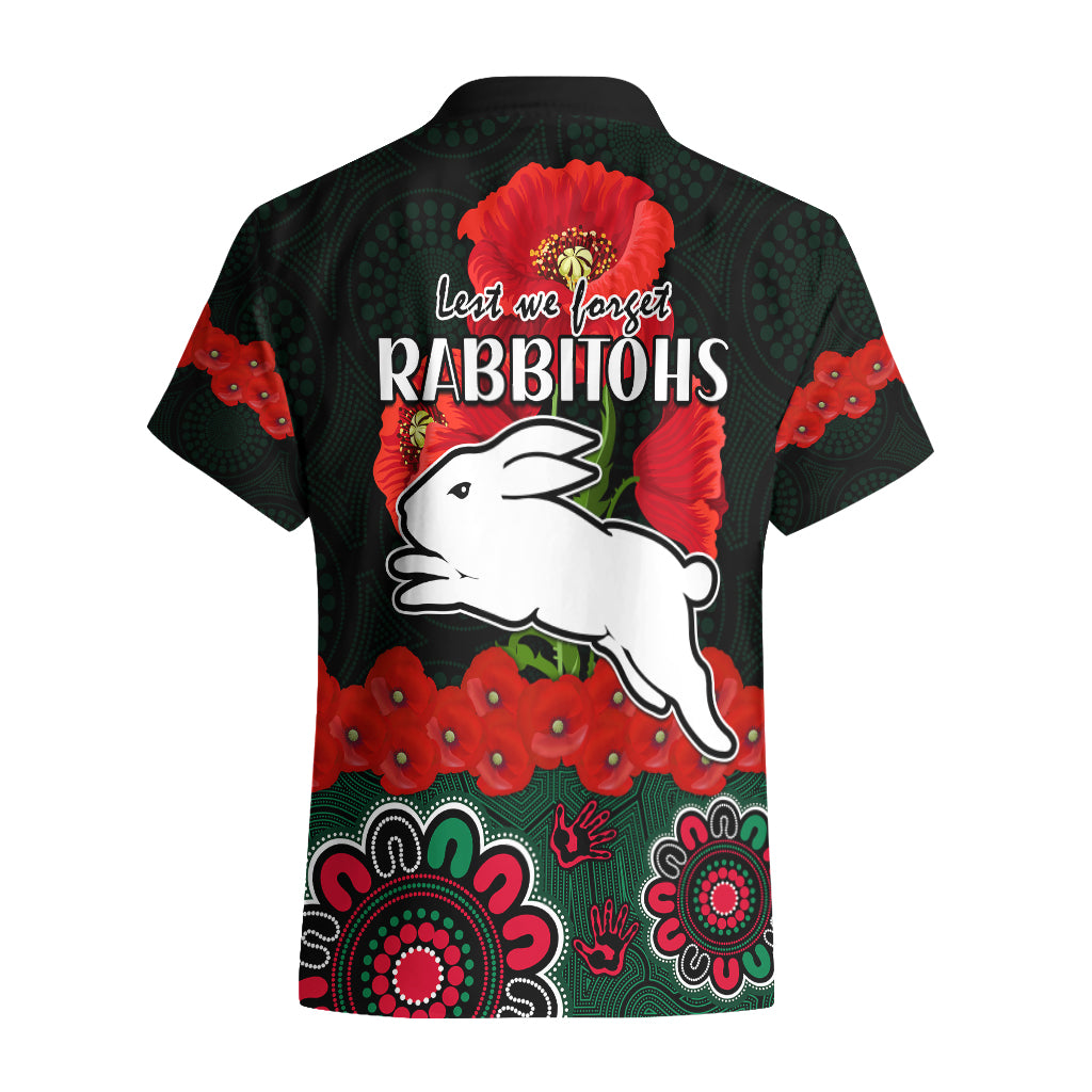 anzac-2023-nrl-rabbitohs-rugby-hawaiian-shirt-the-bunnies-1908-poppy-flowers-mixed-aboriginal