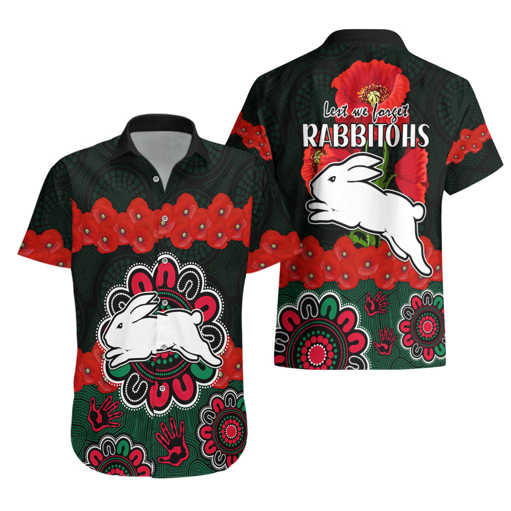 anzac-2023-nrl-rabbitohs-rugby-hawaiian-shirt-the-bunnies-1908-poppy-flowers-mixed-aboriginal