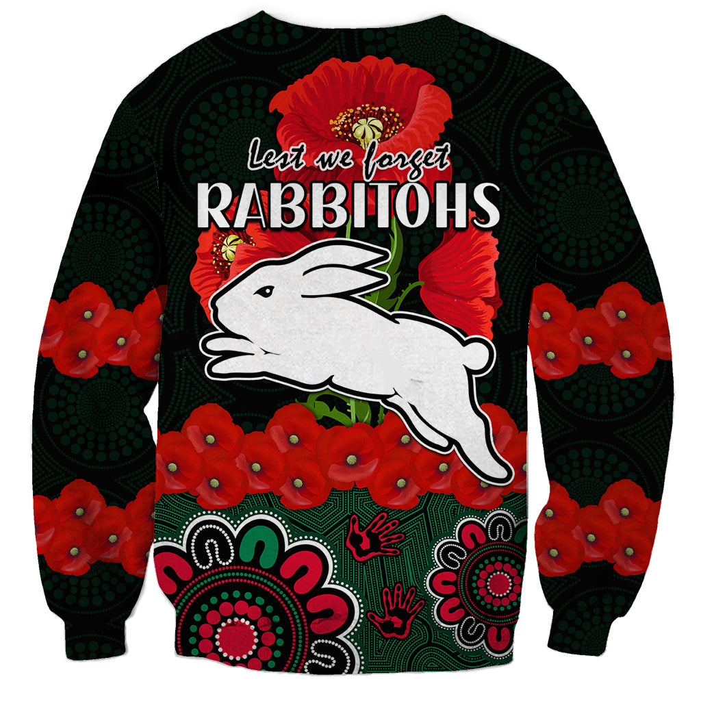 anzac-2023-nrl-rabbitohs-rugby-sweatshirt-the-bunnies-1908-poppy-flowers-mixed-aboriginal