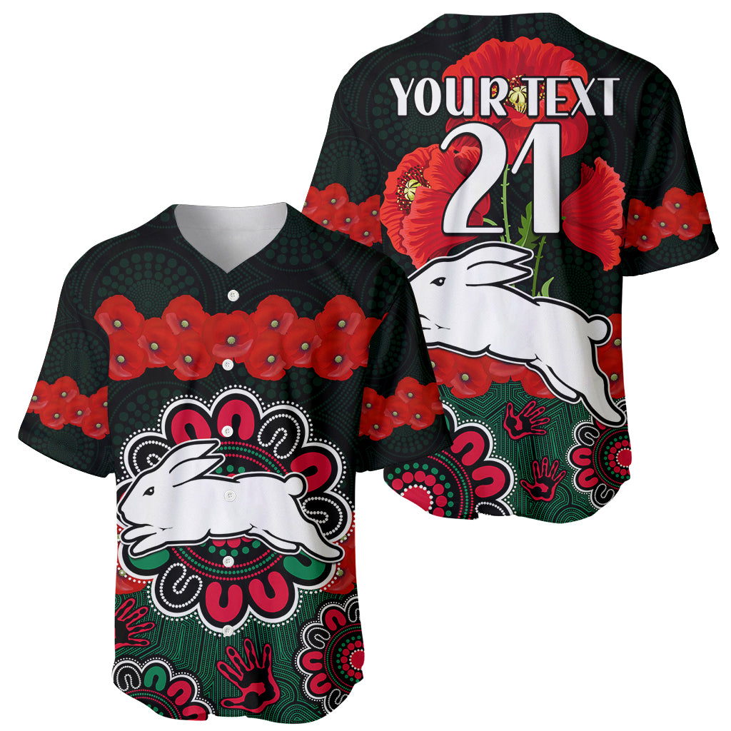 custom-text-and-number-anzac-2023-nrl-rabbitohs-rugby-baseball-jersey-the-bunnies-1908-poppy-flowers-mixed-aboriginal