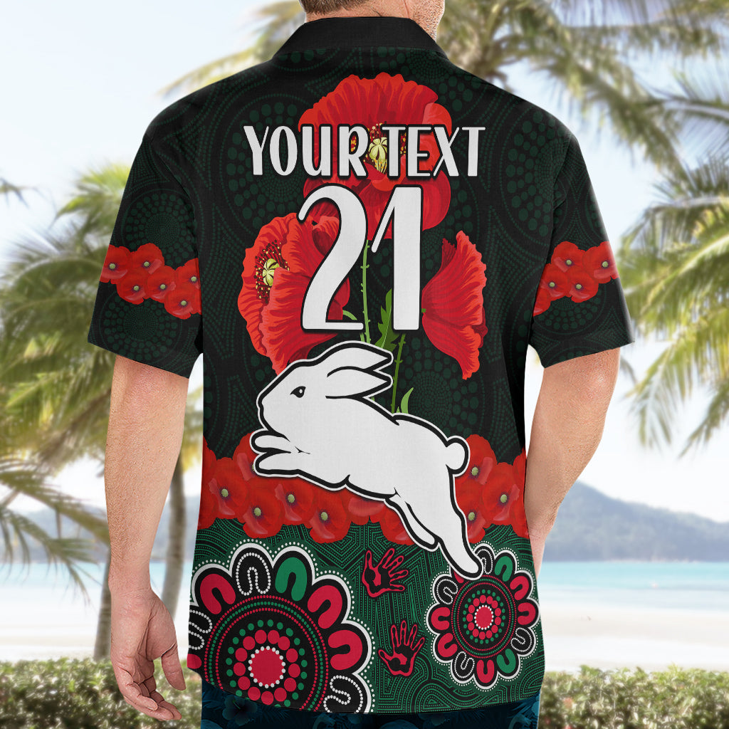 custom-text-and-number-anzac-2023-nrl-rabbitohs-rugby-hawaiian-shirt-the-bunnies-1908-poppy-flowers-mixed-aboriginal