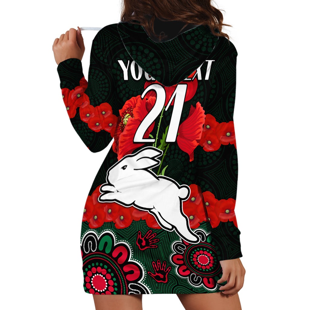 custom-text-and-number-anzac-2023-nrl-rabbitohs-rugby-hoodie-dress-the-bunnies-1908-poppy-flowers-mixed-aboriginal