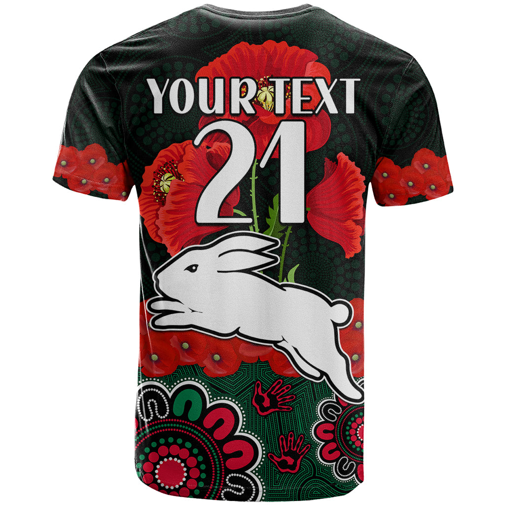 custom-text-and-number-anzac-2023-nrl-rabbitohs-rugby-t-shirt-the-bunnies-1908-poppy-flowers-mixed-aboriginal