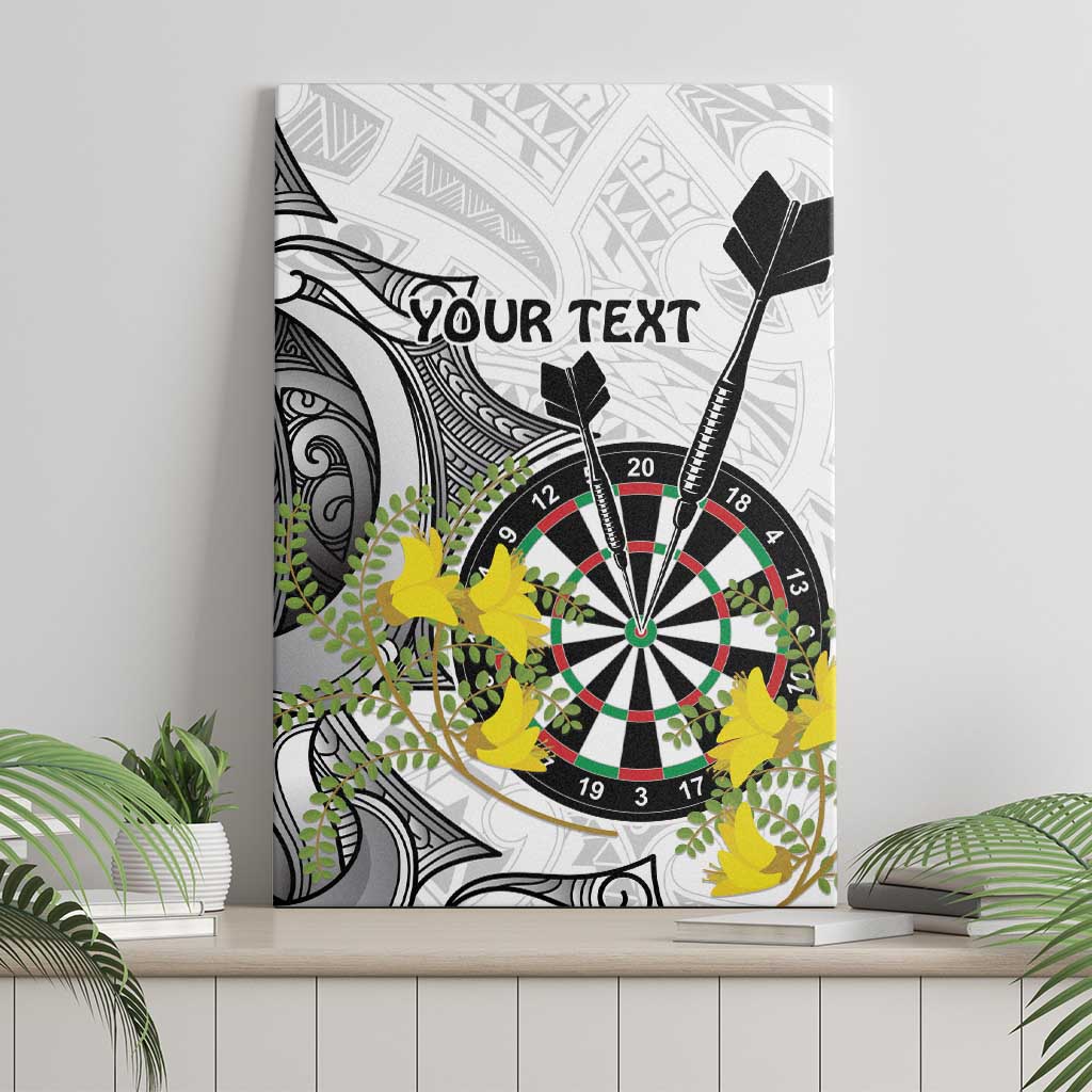 Personalised New Zealand Darts Canvas Wall Art Kowhai Floral with Maori Tattoo