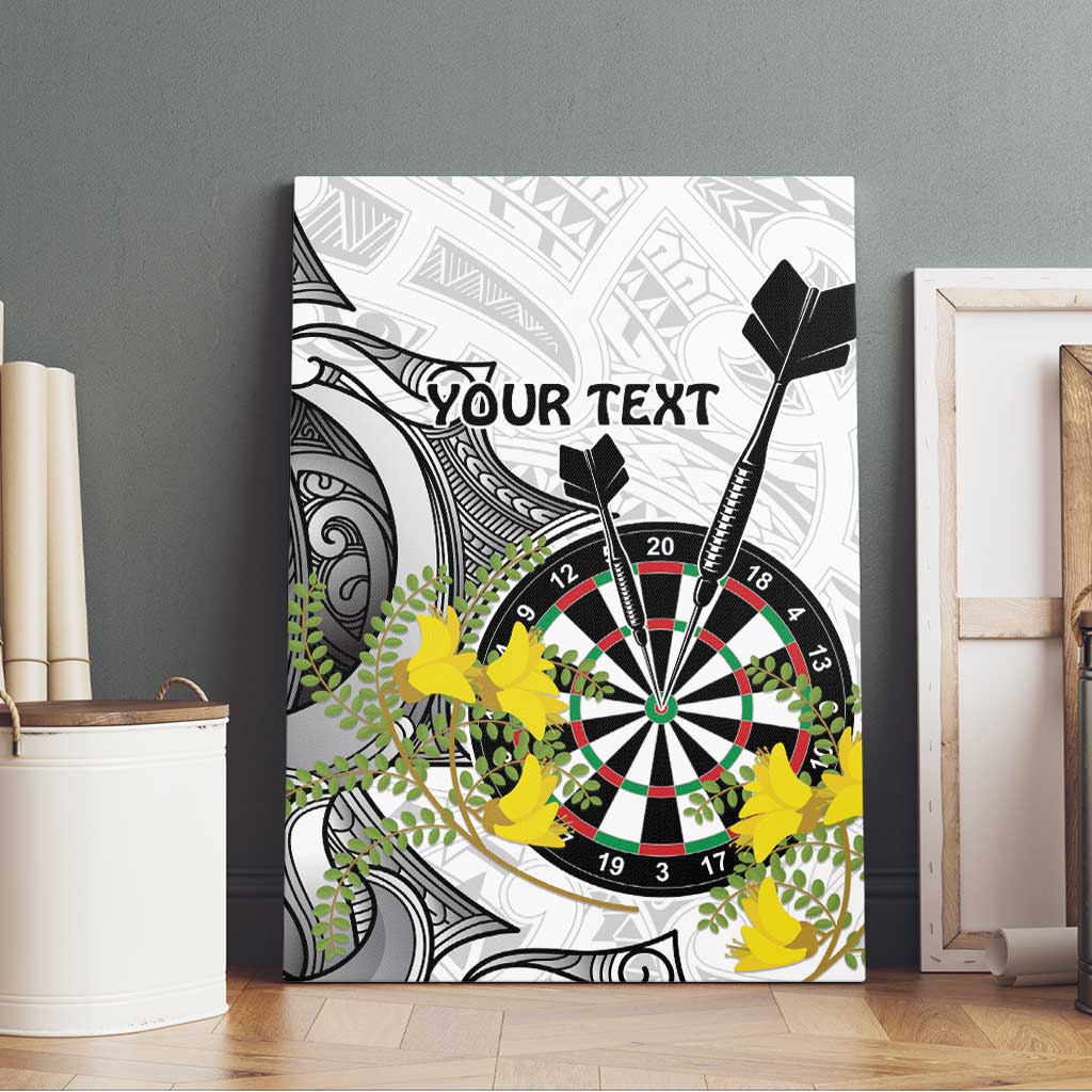 Personalised New Zealand Darts Canvas Wall Art Kowhai Floral with Maori Tattoo