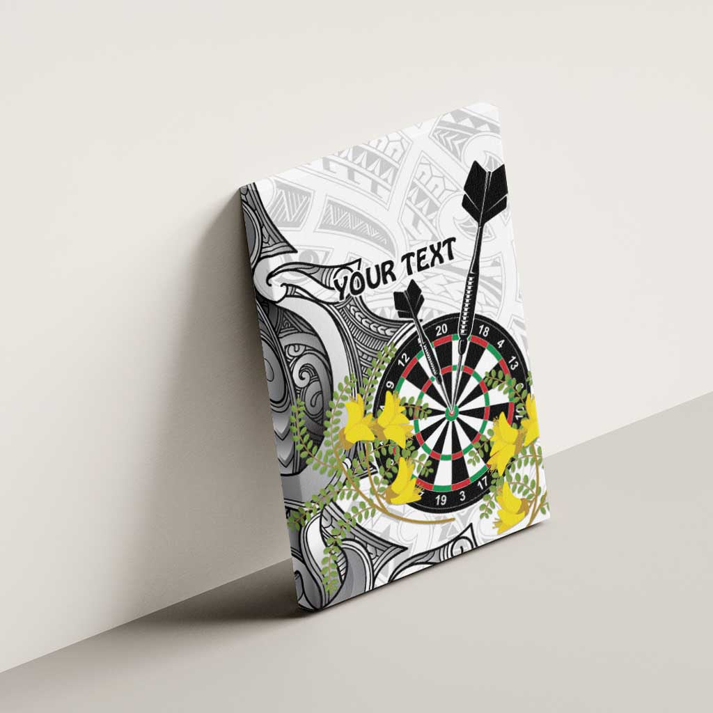 Personalised New Zealand Darts Canvas Wall Art Kowhai Floral with Maori Tattoo