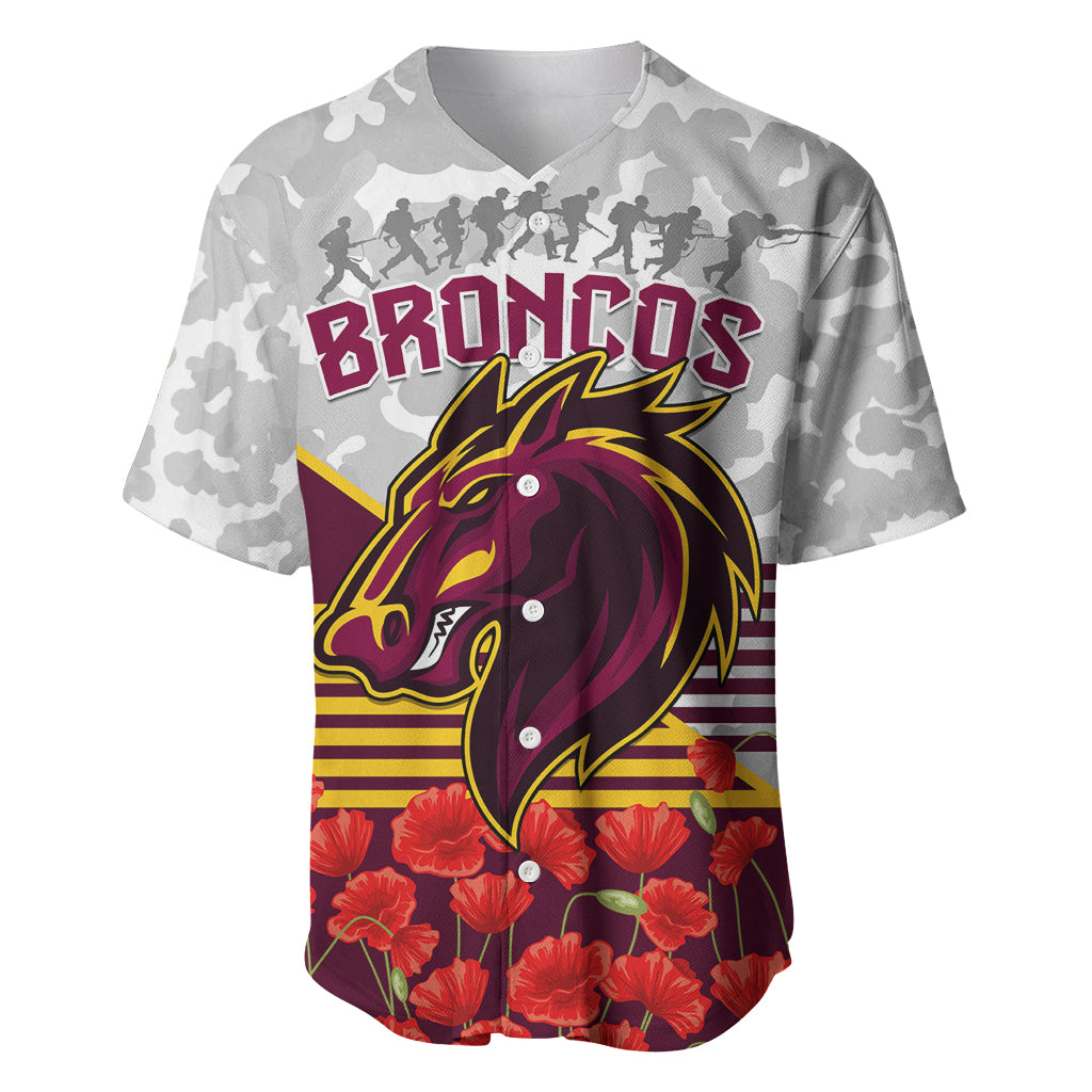 Broncos Rugby ANZAC Day 2024 Baseball Jersey Camouflage Style