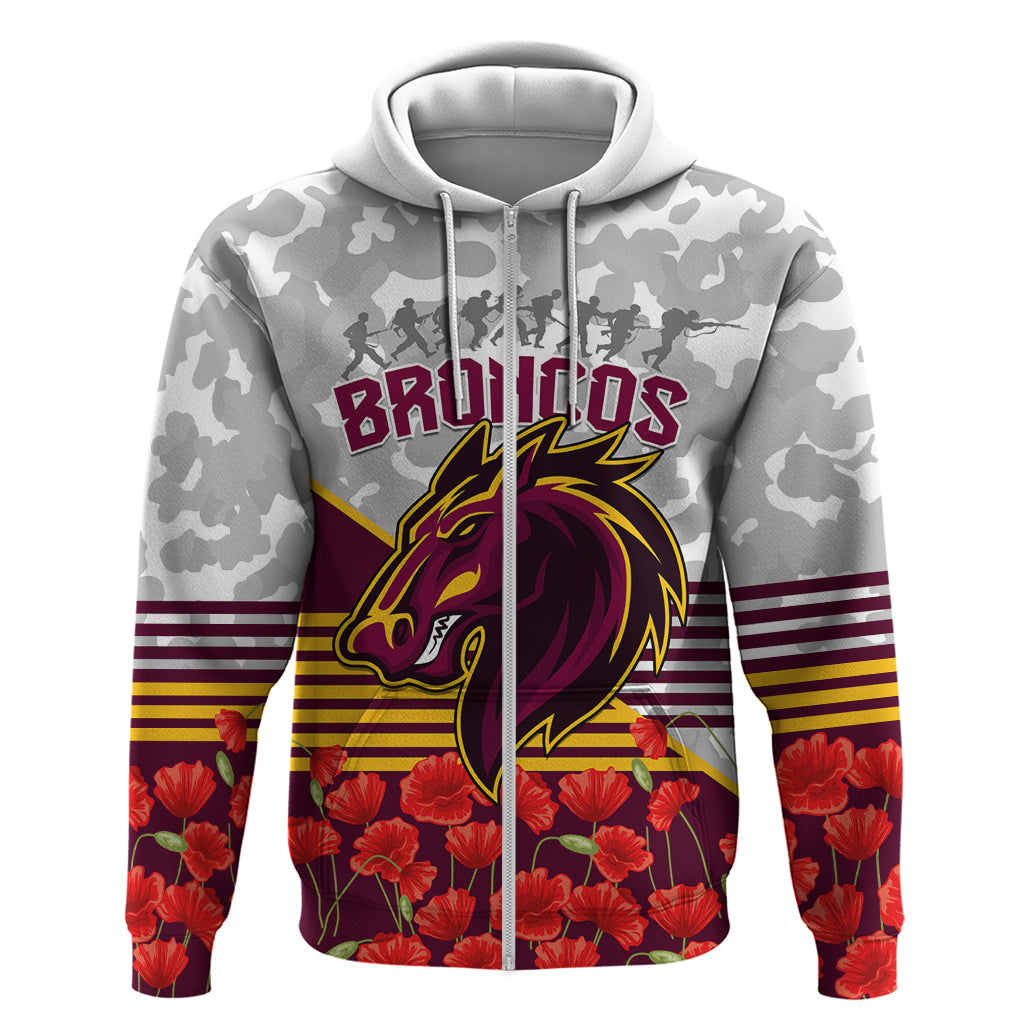 Broncos Rugby ANZAC Day 2024 Hoodie Camouflage Style