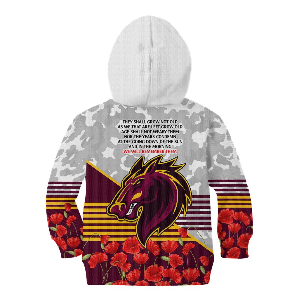 Broncos Rugby ANZAC Day 2024 Kid Hoodie Camouflage Style