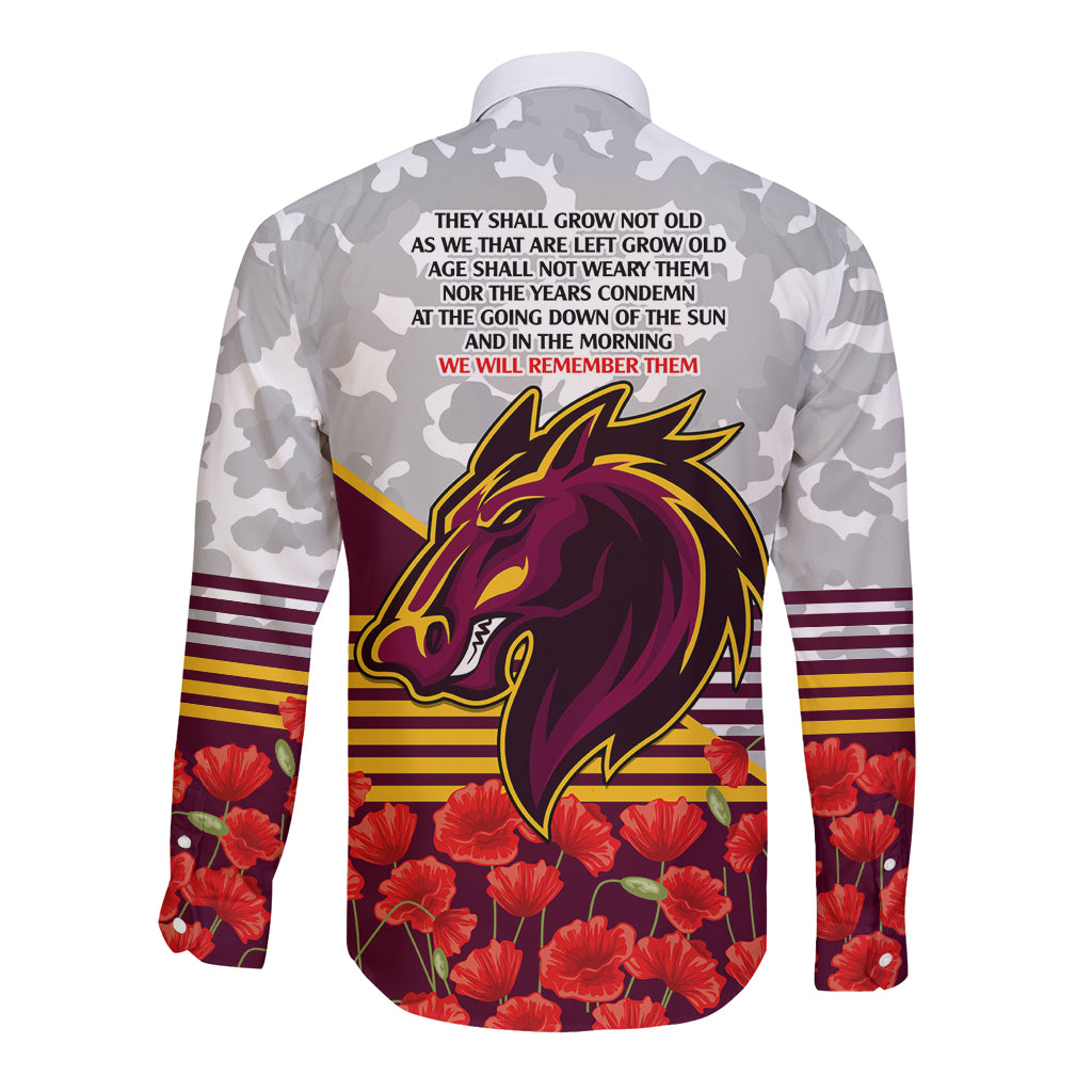 Broncos Rugby ANZAC Day 2024 Long Sleeve Button Shirt Camouflage Style