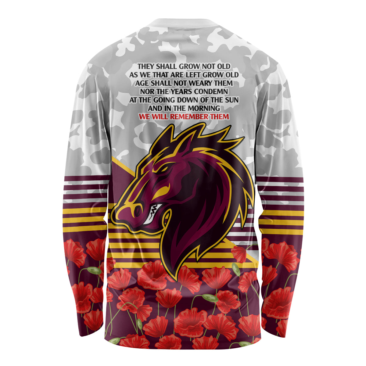 Broncos Rugby ANZAC Day 2024 Long Sleeve Shirt Camouflage Style