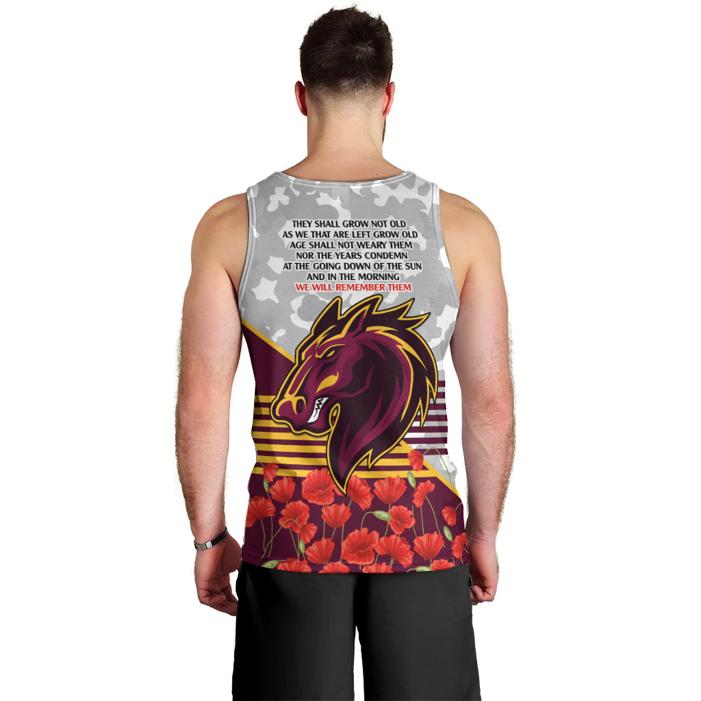 Broncos Rugby ANZAC Day 2024 Men Tank Top Camouflage Style