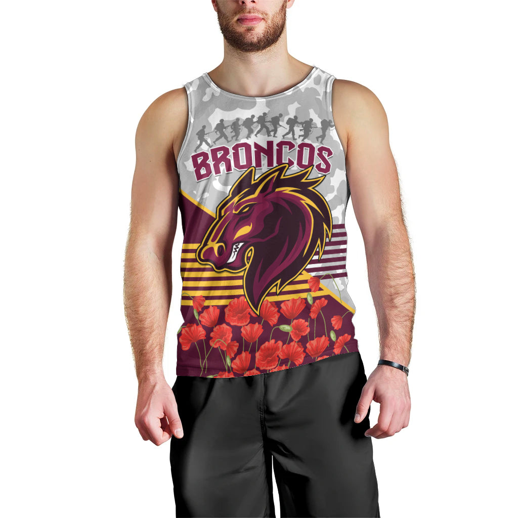 Broncos Rugby ANZAC Day 2024 Men Tank Top Camouflage Style