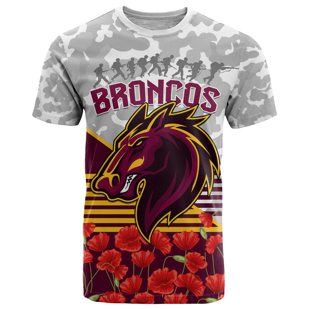 Broncos Rugby ANZAC Day 2024 T Shirt Camouflage Style