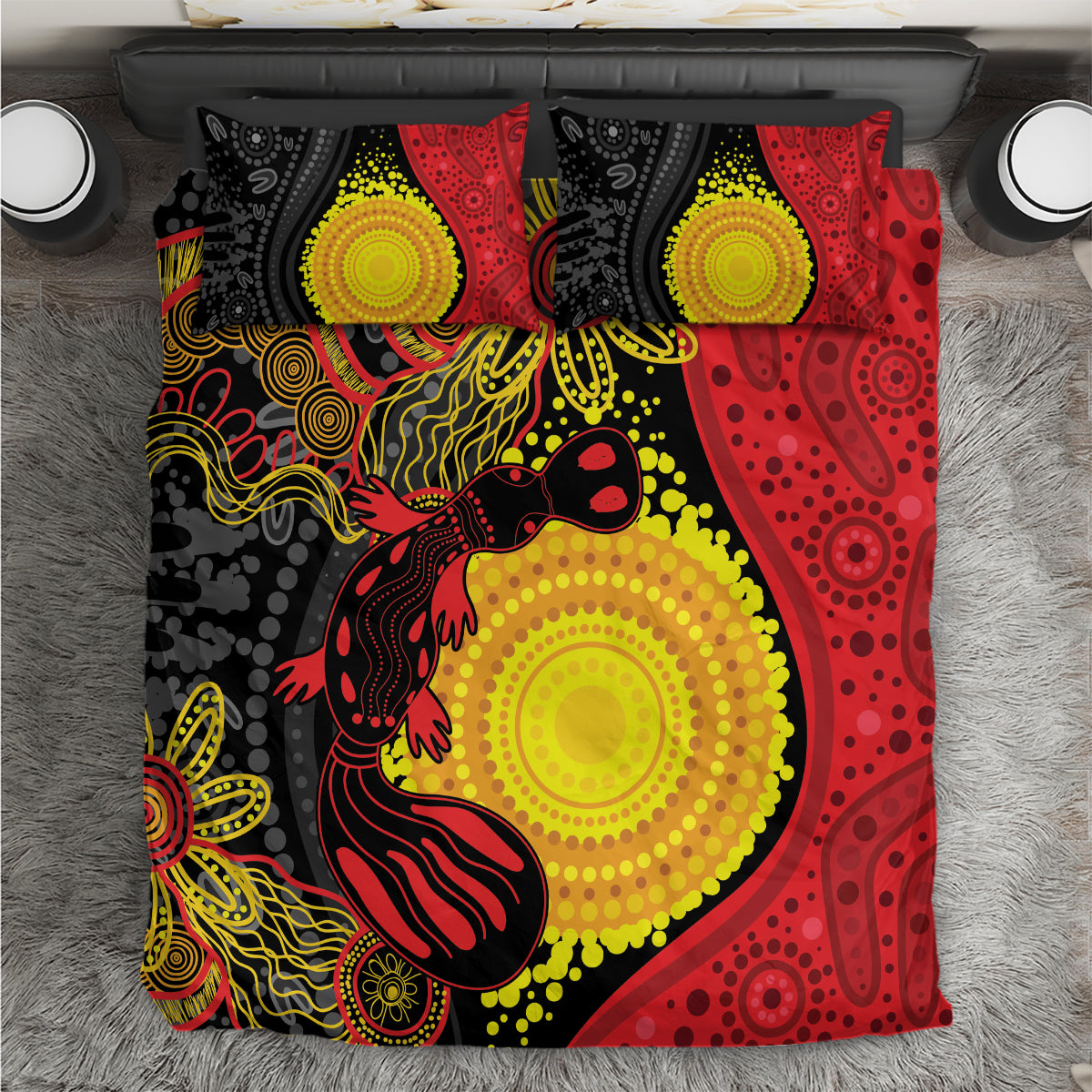 Platypus Aboriginal Art Style Bedding Set