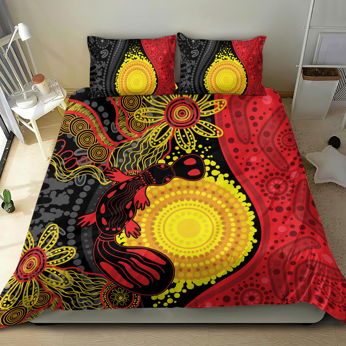 Platypus Aboriginal Art Style Bedding Set