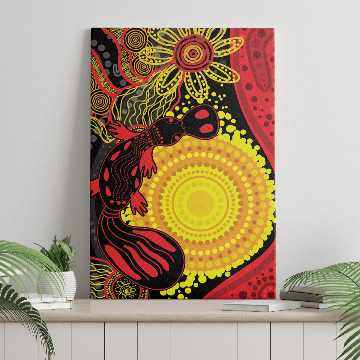 Platypus Aboriginal Art Style Canvas Wall Art