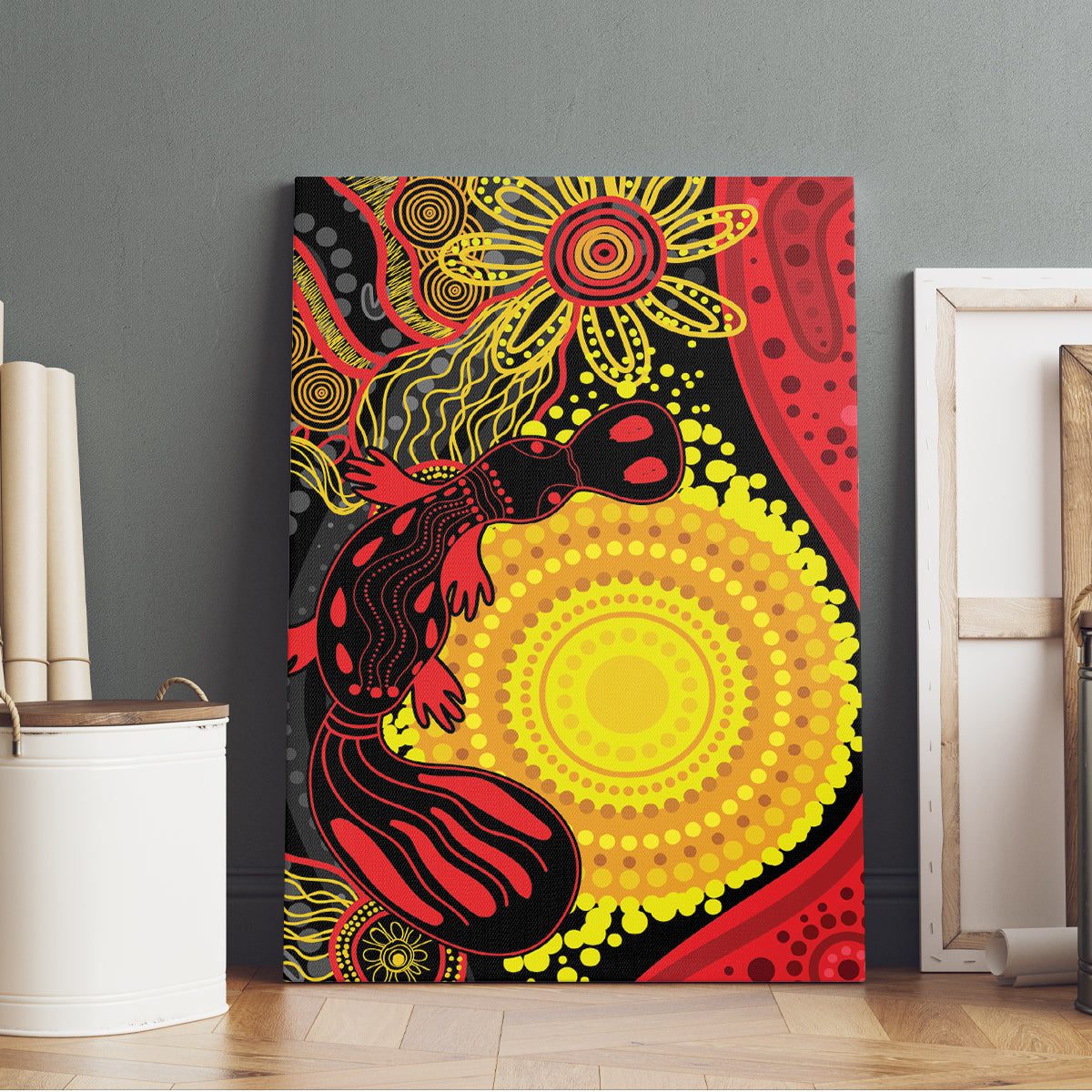 Platypus Aboriginal Art Style Canvas Wall Art