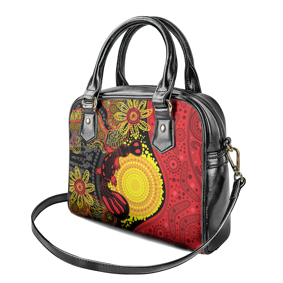 Platypus Aboriginal Art Style Shoulder Handbag