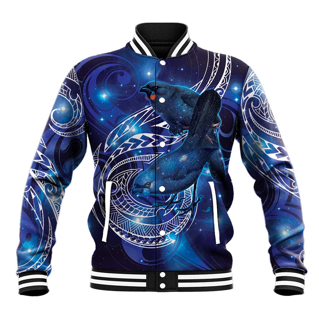 North Island Kokako and South Island Kokako Baseball Jacket New Zealand Native Bird with Galaxy Vibe