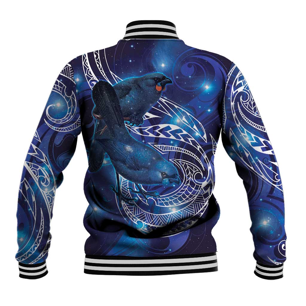 North Island Kokako and South Island Kokako Baseball Jacket New Zealand Native Bird with Galaxy Vibe